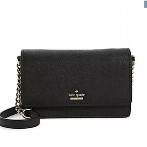 Kate Spade Black Saffiano Cameron Shreya Wallet on Chain Cross Body